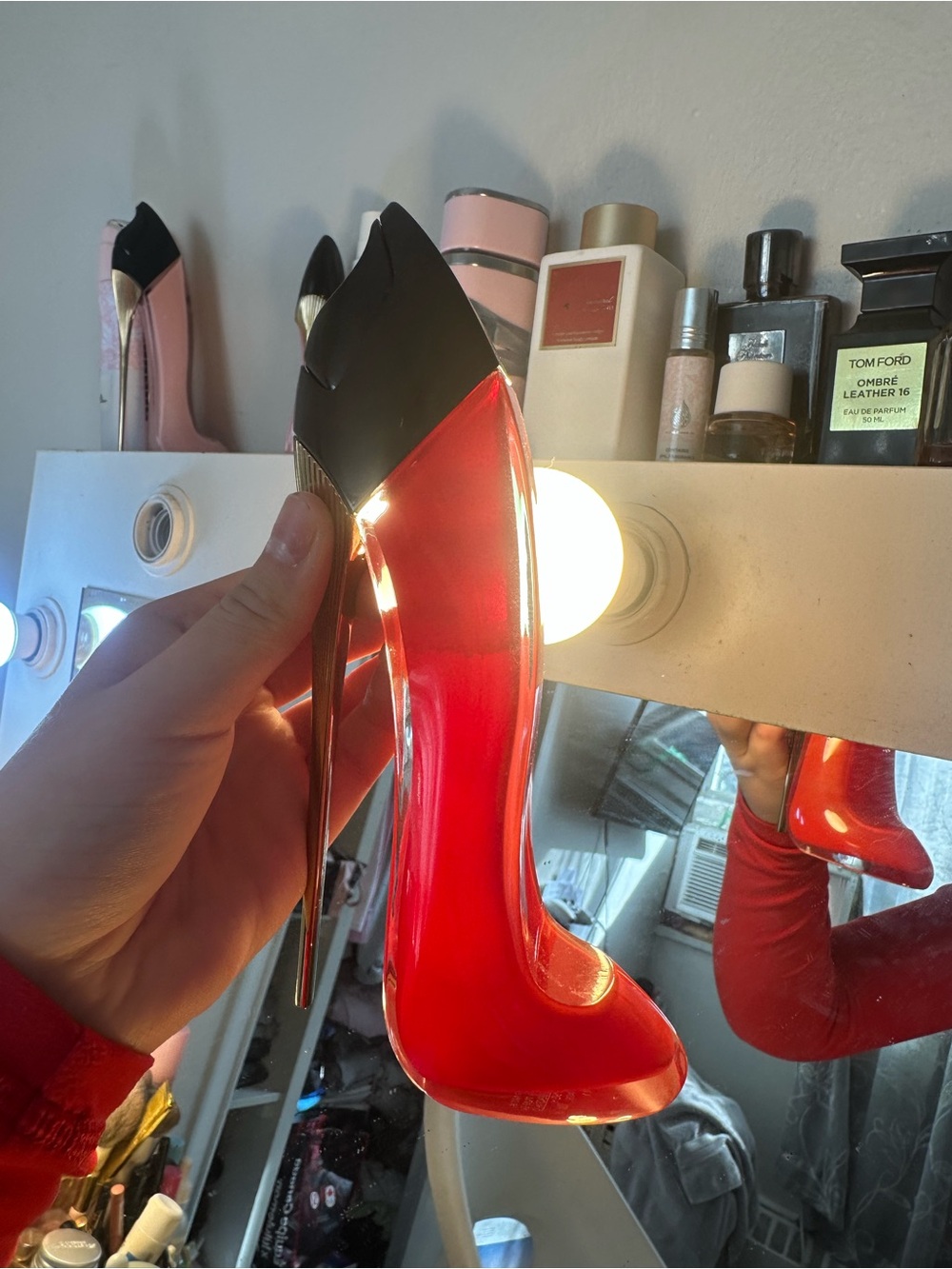 Carolina Herrera Red and Black Stiletto Perfume Bottle Heel